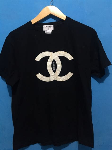 chanel logo white shirt|Chanel tee shirts vintage.